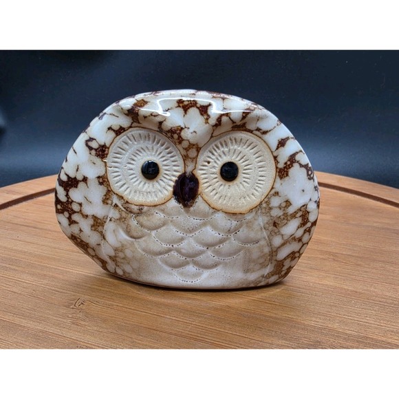 Other - Vintage Glazed Stoneware Owl Figurine Ceramic Animal Decor